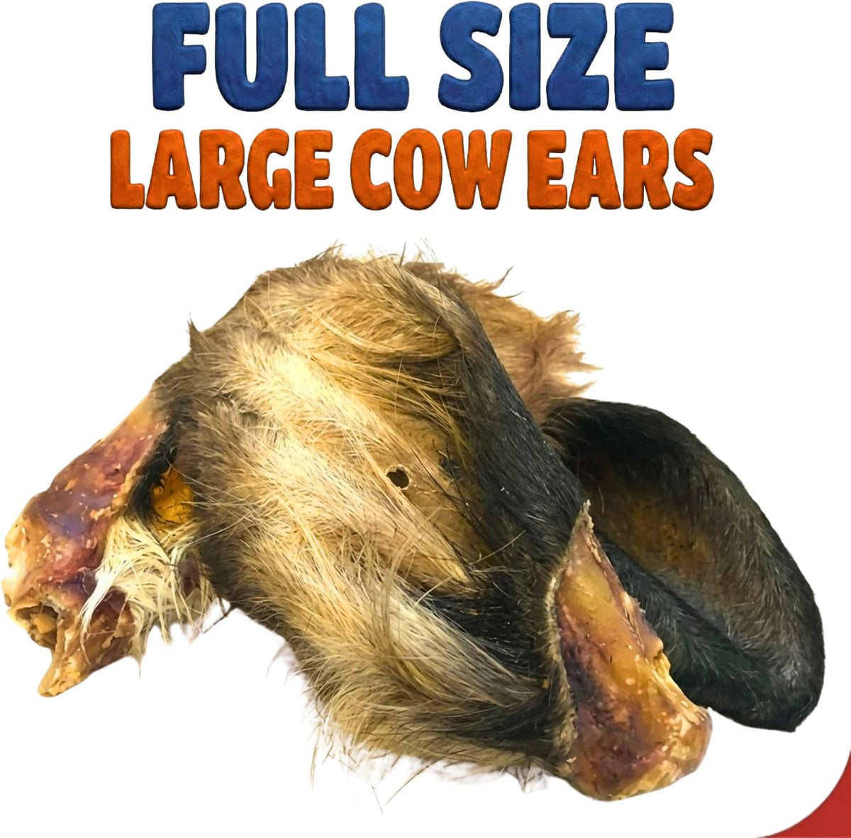 Cows Ear for Dogs X 10 Ears with Fur | 100% Natural Treats | Grain Free & Hypoallergenic | Natural Long Lasting Raw Buffalo Ear Chew | Tasty Raw Dog Treat | Natural Dewormer | by