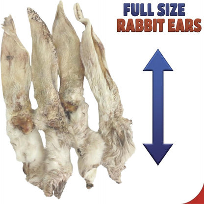 Rabbit Ears with Fur for Dogs 500G (Approx. 30-40 Ears) | 100% Natural Low Fat Dog Treats | Hypoallergenic Raw Dog Food Chew | Grain Free Pet Food | Natural Dewormer