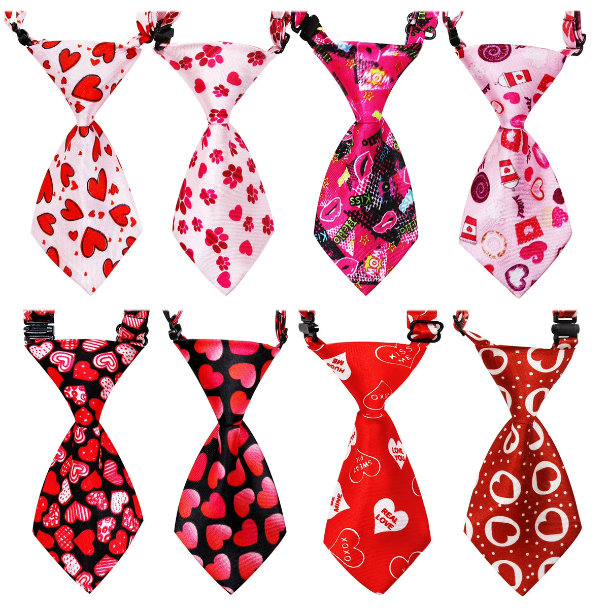 10PCS Dog Necktie Dog Bow Ties for Valentine'S Day Love Adjustable Dog Grooming Neckties for Small Dogs Products Pet Accessories