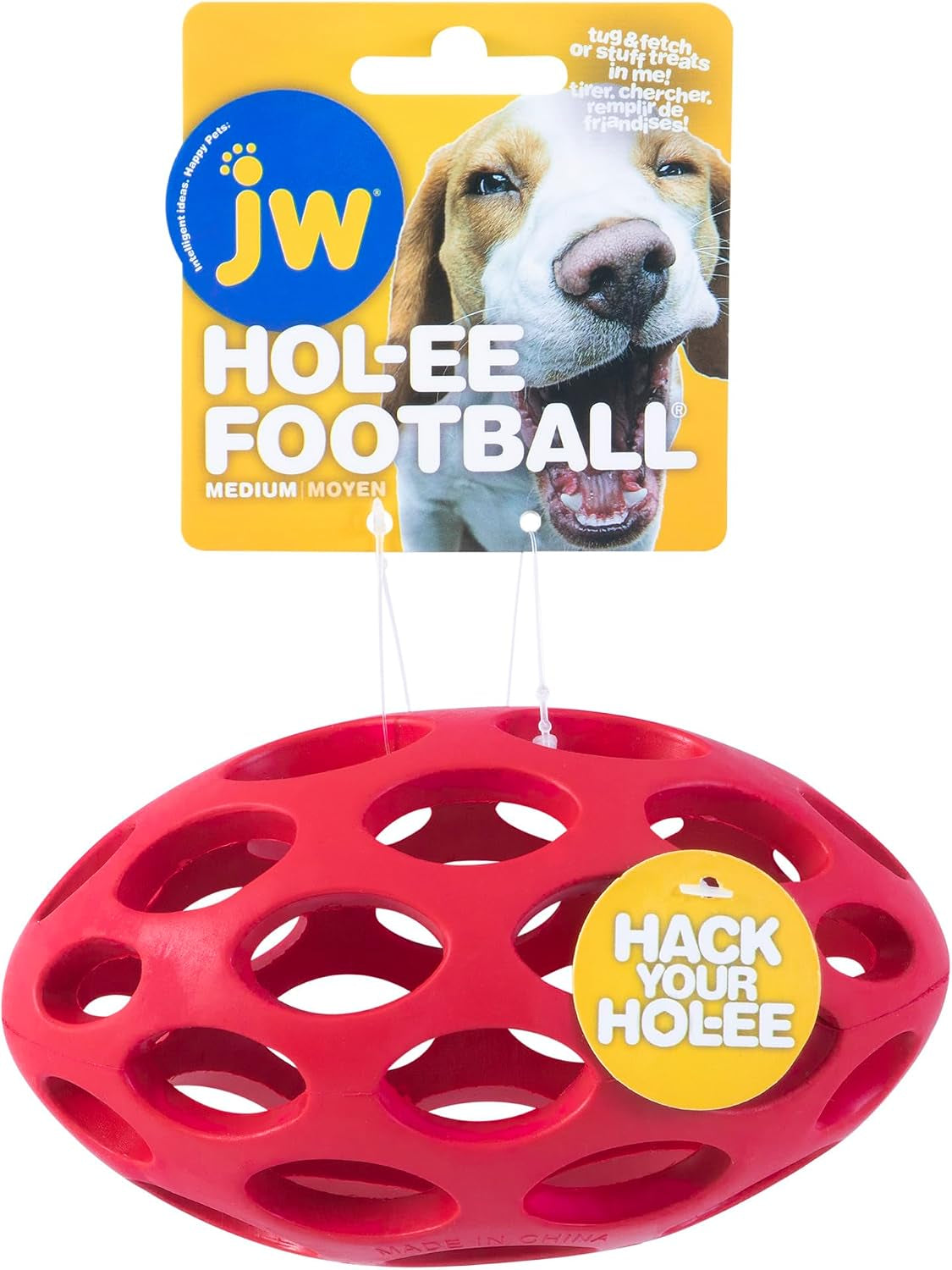 Hol-Ee Mini American Football Durable Rubber Dog Toy, Medium, 1-Pack