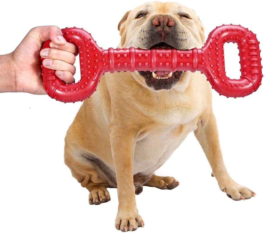 Large Breed Dog Toys - Indestructible Interactive Bone Toy, 15 Inch, Natural Rubber, Tooth Cleaning, Tug-Of-War for Medium & Large Dogs
