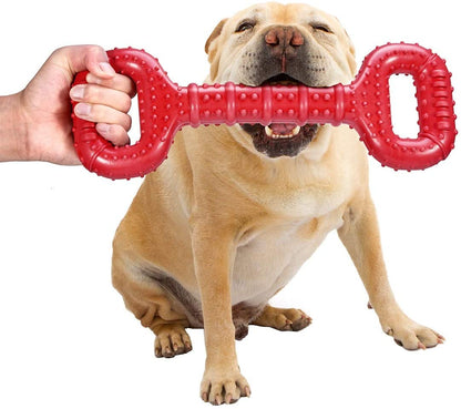 Large Breed Dog Toys - Indestructible Interactive Bone Toy, 15 Inch, Natural Rubber, Tooth Cleaning, Tug-Of-War for Medium & Large Dogs