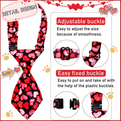 10PCS Dog Necktie Dog Bow Ties for Valentine'S Day Love Adjustable Dog Grooming Neckties for Small Dogs Products Pet Accessories