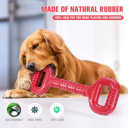 Large Breed Dog Toys - Indestructible Interactive Bone Toy, 15 Inch, Natural Rubber, Tooth Cleaning, Tug-Of-War for Medium & Large Dogs