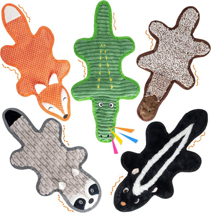 5 Pack Squeaky Dog Toys with Crinkle Paper, No Stuffing Dog Toy for Large Dogs, Safe Pet Toy for Small to Large Breed, Ideal for Puppy Gifts & Tug of War Toys
