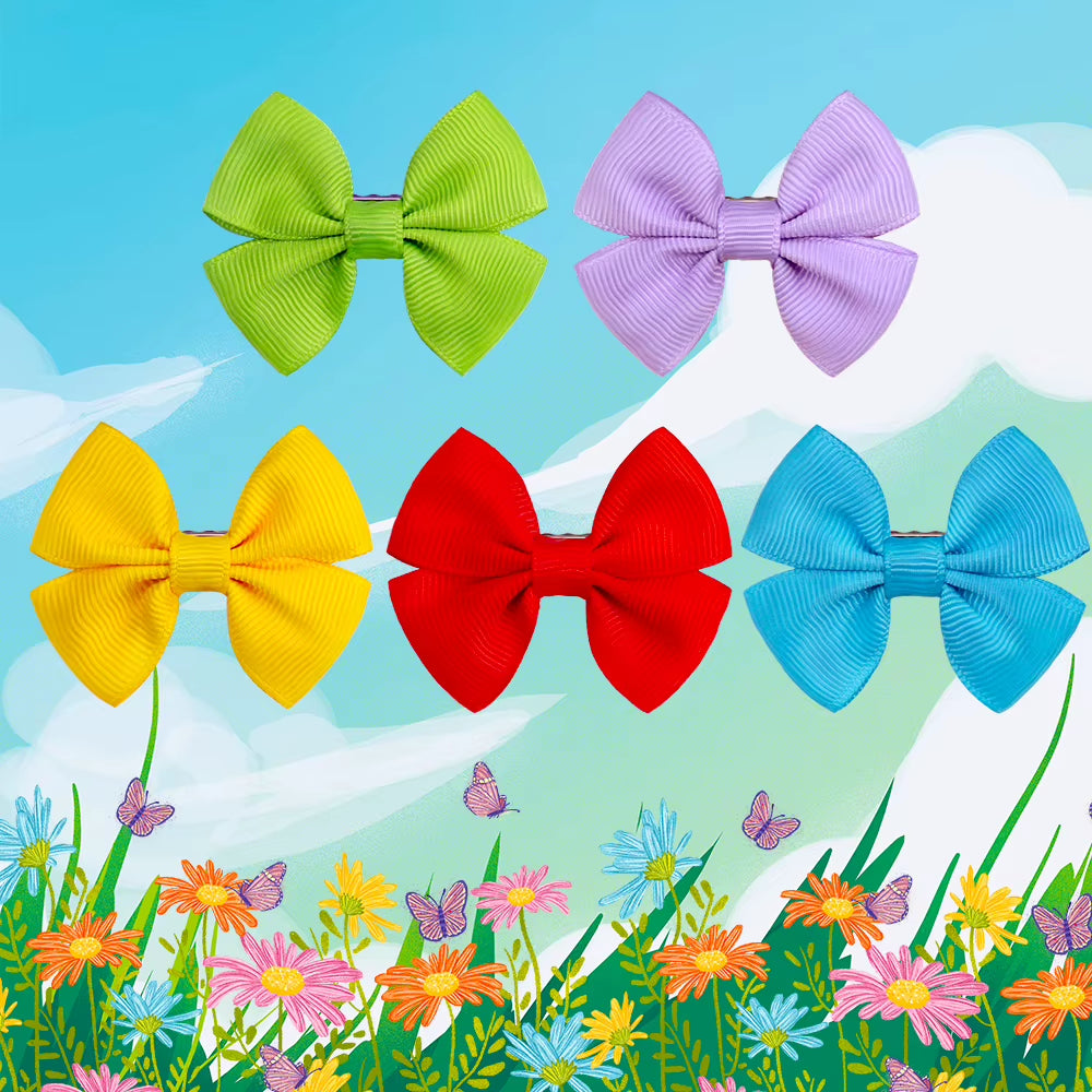 10Pcs Dog Bows Solid Dog Accessories Small Dog Hair Clips Dog Grooming Products Pet Dog Hair Accessories Pet Suplies for Dogs
