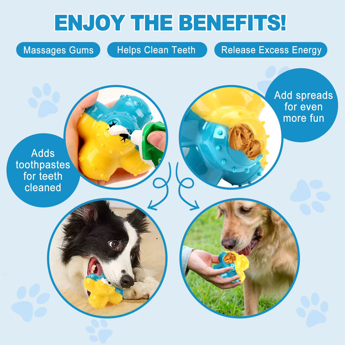 Dog Chewing Toys Dog Grinding Toys Dog Voice Toys Teeth Cleaning Ball Interactive Training anti Bite Rubber Toys Pet Products