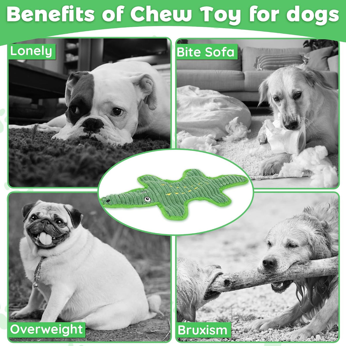 5 Pack Squeaky Dog Toys with Crinkle Paper, No Stuffing Dog Toy for Large Dogs, Safe Pet Toy for Small to Large Breed, Ideal for Puppy Gifts & Tug of War Toys